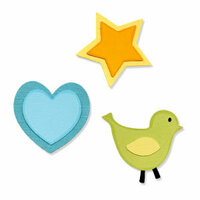 Sizzix - Sizzlits Die - Die Cutting Template - Medium - 3 Pack - Bird Heart and Star Set, CLEARANCE
