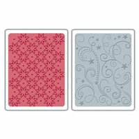 Sizzix - Textured Impressions - Embossing Folders - Flowers Stars and Swirls Set