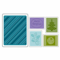 Sizzix - Textured Impressions - Embossing Folders - Christmas Set 4