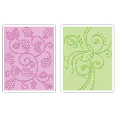 Sizzix - Textured Impressions - Embossing Folders - Fruit and Vine Set, CLEARANCE