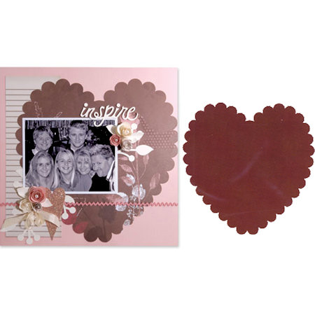 Sizzix - Bigz Pro Die - Die Cutting Template - Backgrounds - Heart, Scallop
