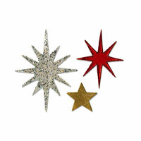 Sizzix - Bigz Die - Christmas Collection - Die Cutting Template - Star and Starbursts