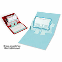 Sizzix - Bigz Die - Christmas Collection - Extra Long Die Cutting Template - 3-D Pop Up - Gift Card Holder with Phrase, For You