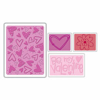 Sizzix - Textured Impressions - Embossing Folders - Valentine Set 4