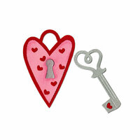 Sizzix - Bigz Die - Valentine Collection - Die Cutting Template - Heart Lock and Key