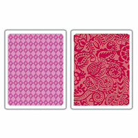 Sizzix - Textured Impressions - Embossing Folders - Diamond and Tropical Paisley Set