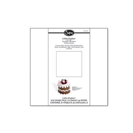 Sizzix - Little Sizzles - 12 x 12 Mat Board Pack, 3 White Sheets