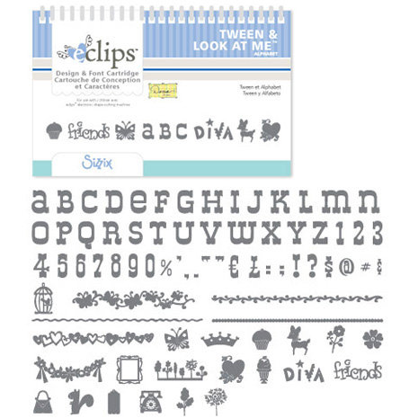 Sizzix - EClips - Electronic Shape Cutting System - Cartridge - Tween and Look at Me Alphabet