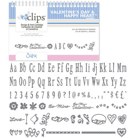 Sizzix - EClips - Electronic Shape Cutting System - Cartridge - Valentines Day and Happy Heart Alphabet