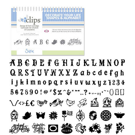 Sizzix - EClips - Electronic Shape Cutting System - Cartridge - Decorate Your Life Shapes and Alphabet