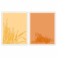 Sizzix - Tim Holtz- Texture Fades - Alterations Collection - Embossing Folders - Cattails and Pumpkin Patch