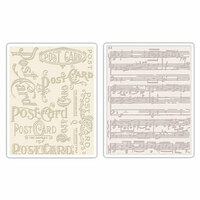 Sizzix - Tim Holtz - Texture Fades - Alterations Collection - Embossing Folders - Postcard and Sheet Music