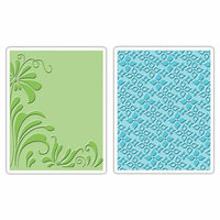 Sizzix - Textured Impressions - Embossing Folders - Flowers and Flourish Set