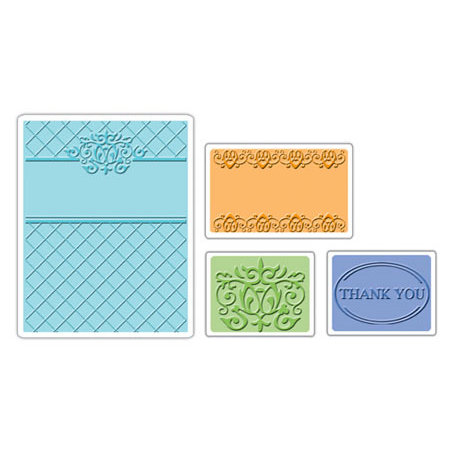 Sizzix - Textured Impressions - Embossing Folders - Thank You Set 5