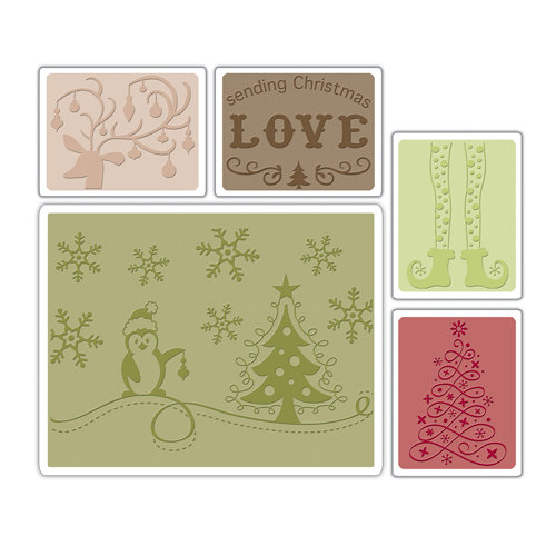 Sizzix - Textured Impressions - Embossing Folder - Sending Christmas Love Set