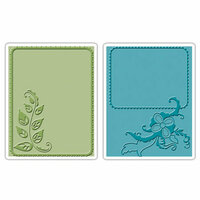 Sizzix - Textured Impressions - Stationery Collection - Embossing Folders - Elegant Vine and Flair Set