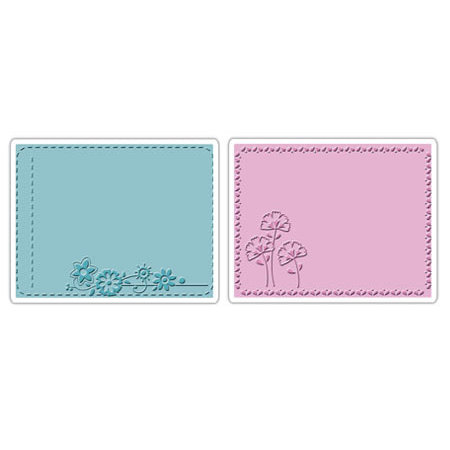 Sizzix - Textured Impressions - Stationery Collection - Embossing Folders - Garden Flowers Set