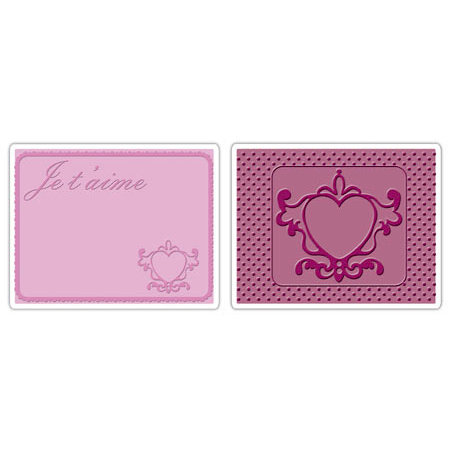 Sizzix - Textured Impressions - Stationery Collection - Embossing Folders - Love Set 3