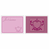 Sizzix - Textured Impressions - Stationery Collection - Embossing Folders - Love Set 3