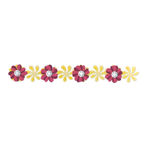 Sizzix - Sizzlits Decorative Strip Die - Country Foliage Collection - Die Cutting Template - Windmill Daisies