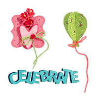Sizzix - Sizzlits Die - Party Essentials Collection - Die Cutting Template - Medium - Celebrate Set