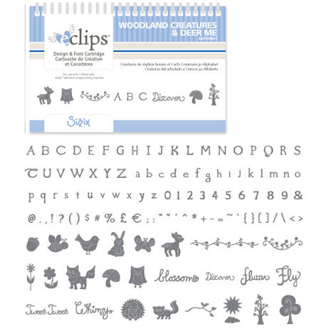 Sizzix - EClips - Electronic Shape Cutting System - Cartridge - Woodland Creatures and Deer Me Alphabet