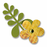 Sizzix - BasicGrey - Figgy Pudding Collection - Sizzlits Die - Small - Flower and Leaf 3