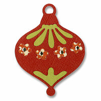 Sizzix - Basic Grey - Figgy Pudding Collection - Sizzlits Die - Small - Ornament with Flowers