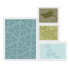 Sizzix - BasicGrey - Textured Impressions - Figgy Pudding Collection - Embossing Folders - Birds and Reindeer Set