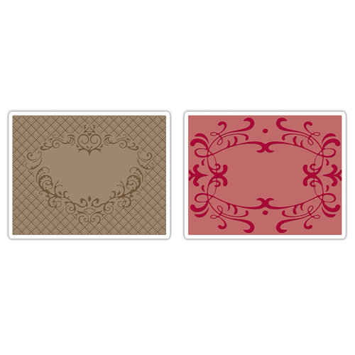 Sizzix - Textured Impressions - Embossing Folders - Heart and Ornate Frames Set