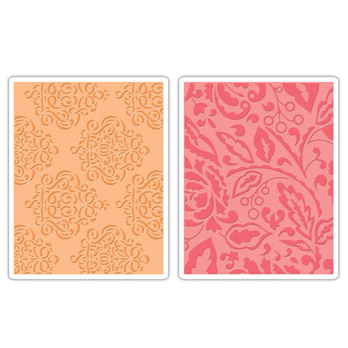 Sizzix - Textured Impressions - Decorative Accents Collection - Embossing Folders - Curly Gate and Berry Splash Set