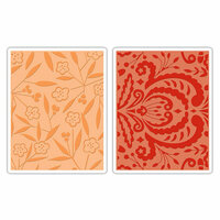 Sizzix - Textured Impressions - Decorative Accents Collection - Embossing Folders - Thickets and Swirls Set