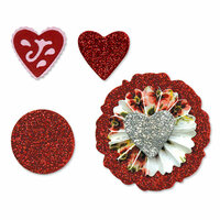 Sizzix - Vintage Valentine Collection - Sizzlits Die - Medium - Accordion Fold Flowers Set 2