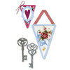 Sizzix - Vintage Valentine Collection - Sizzlits Die - Medium - Banners and Keys Set