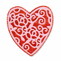 Sizzix - Vintage Valentine Collection - Embosslits Die - Small - Heart, English Rose