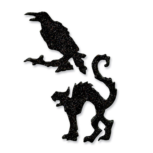 Sizzix - Tim Holtz - Alterations Collection - Movers and Shapers Die - Mini Cat and Raven Set