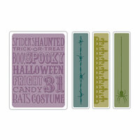 Sizzix - Tim Holtz - Texture Fades - Alterations Collection - Halloween - Embossing Folders - Halloween Background and Borders Set