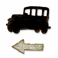 Sizzix - Tim Holtz - Alterations Collection - Movers and Shapers Die - Mini Old Jalopy and Arrow Set
