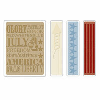 Sizzix - Tim Holtz - Texture Fades - Alterations Collection - Embossing Folders - Americana Background and Borders Set