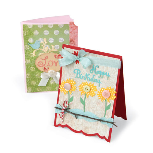 Sizzix - Bigz Die - Greetings Collection - Extra Long Die Cutting Template - Card Fronts, A6 Bracket and Ticket