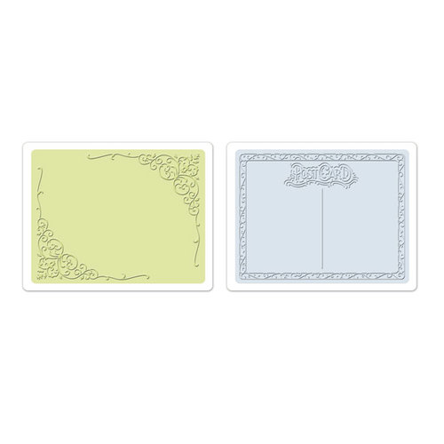 Sizzix - Textured Impressions - Embossing Folders - Flourish and Postcard Set