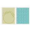 Sizzix - BasicGrey - Textured Impressions - Hello Luscious Collection - Embossing Folders - Circle Frame and Rosemary Set