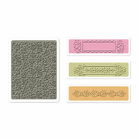 Sizzix - BasicGrey - Textured Impressions - Hello Luscious Collection - Embossing Folders - Raspberry Frame Set