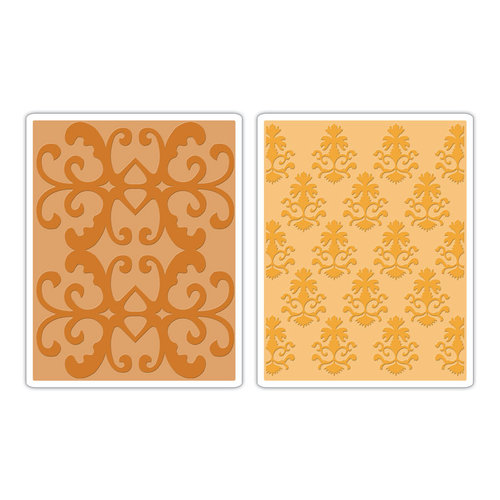 Sizzix - Textured Impressions - Luxurious Collection - Embossing Folders - Luxurious Set