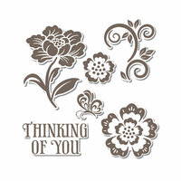 Sizzix - Hero Arts - Framelits - Die Cutting Template and Repositionable Rubber Stamp Set - Floral