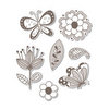 Sizzix - Hero Arts - Framelits Die and Repositionable Rubber Stamp Set - Flowers and Butterflies