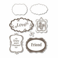 Sizzix - Hero Arts - Framelits Die and Repositionable Rubber Stamp Set - Message Frames