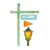Sizzix - Sizzlits Decorative Strip Die - Flagpole with Lantern and Sign