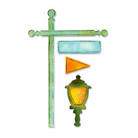 Sizzix - Sizzlits Decorative Strip Die - Flagpole with Lantern and Sign