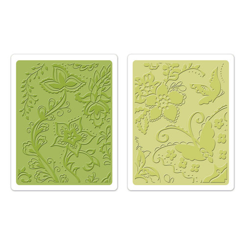 Sizzix - Textured Impressions - Bohemia Collection - Embossing Folders - Far Out Florals Set